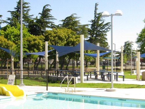 Commercial sail shades at Allan Witt Park Aquatics Complex