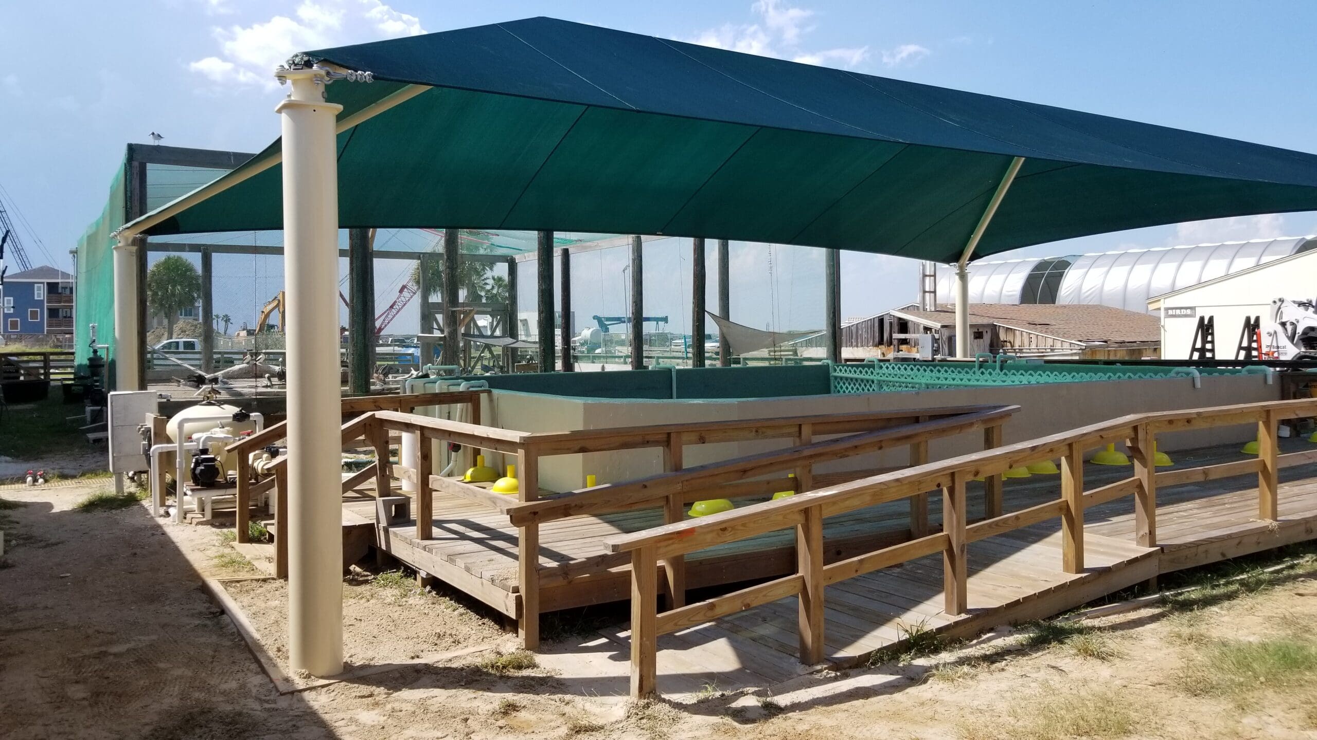 usa shade covering marine center equipment