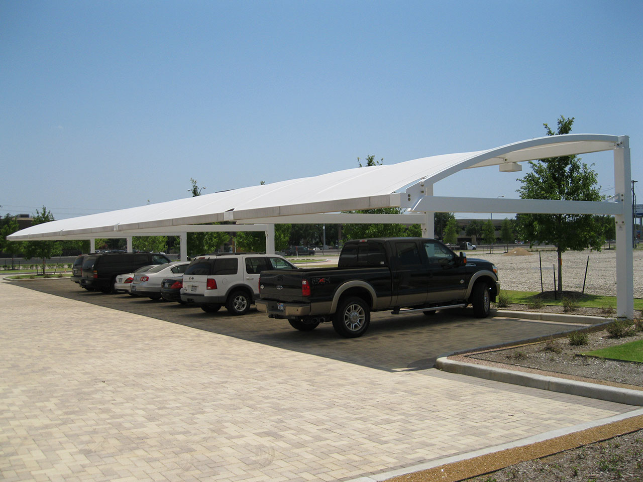 Hospital parking lot shade structure