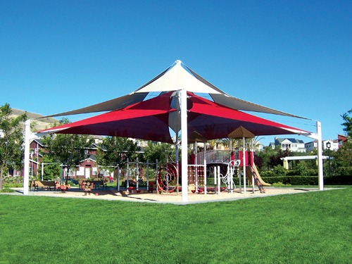 Playground equipment shade structure for Boreal Plunge Park